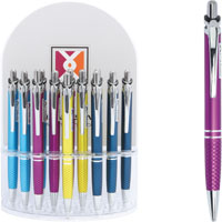 Golyóstoll fém 12db A1001 + diszp. KSLK